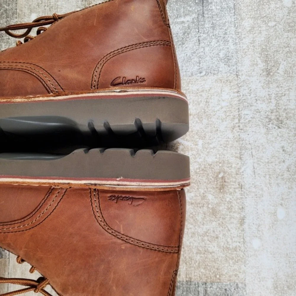 Clarks Eastridge Mid Mens Chukka Boots Sz 10 W Light Brown Leather Mid‎ Top